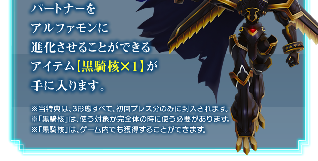 「究極進化アイテム（黒騎）」プロダクトコード